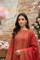 RUBY RED 3Pc Premium Dhanak Printed Suits (Unstitched)