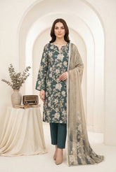 MYRTLE GREEN & LAUREL GREEN Printed Premium Lawn 3pc Suit (Unstitched)