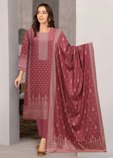 ROSEWOOD PINK 3Pc Premium Dhanak Printed Suits (Unstitched)