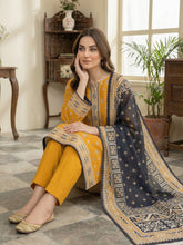 AMBER & MIDNIGHT BLUE Printed Full Suit (3Pc) suit with Luxury Voile Dupatta(Unstitched)