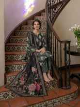 GREEN & BLACK WITH MULTI PRINT Premium Quality Lawn 3pc Suit with Diamond Doria Dupatta (Unstitched)