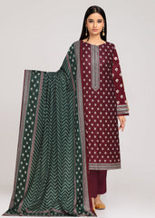 MAGENTA AND GREEN Lawn Printed 3Pc Suit (Unstitched)