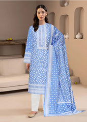 SKY BLUE Lawn Pasted 3Pc Suit (Unstitched)