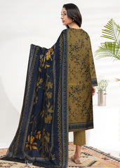 MEHNDI GREEN AND NAVY BLUE Premium Swiss Voile 3 PC Printed Suit (Unstitched)