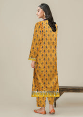 DARK MUSTARD AND BLACK Full Suit 2Pc Classic Lawn (Unstitched)