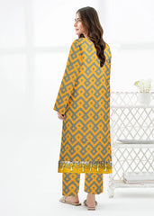 DULL MUSTARD AND DULL TEAL GREEN Full Suit 2Pc Classic Lawn (Unstitched)