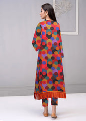 RED  BLACK AND BROWN Full Suit 2Pc Classic Lawn (Unstitched)