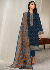 DARK GREYISH BLUE AND MUSTARD Lawn Printed 3Pc Suit (Unstitched)