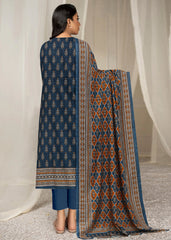 DARK GREYISH BLUE AND MUSTARD Lawn Printed 3Pc Suit (Unstitched)