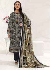 BLACK AND BROWN Lawn Printed 3Pc Suit (Unstitched)