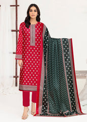 SHOCKING PINK AND GREEN Lawn Printed 3Pc Suit (Unstitched)