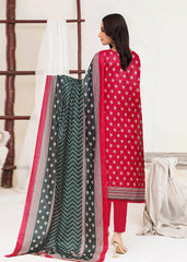 SHOCKING PINK AND GREEN Lawn Printed 3Pc Suit (Unstitched)