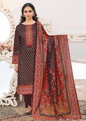 CHOCOLATE BROWN Premium Swiss Voile 3 PC Printed Suit (Unstitched)