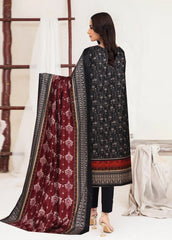 BLACK AND MAROON Lawn Printed 3Pc Suit (Unstitched)