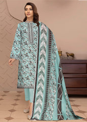 FEROZI GREEN AND BROWN Premium Swiss Voile 3 PC Printed Suit (Unstitched)