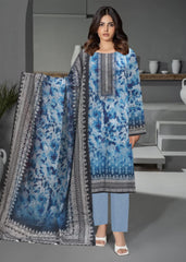 SHADES OF BLUE Digital Printed Premium Lawn 3pc Suit (Unstitched)