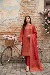 RUBY RED 3Pc Premium Dhanak Printed Suits (Unstitched)
