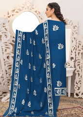 ZINC BLUE AND SILVER Chiffon Embroidered 3Pc Suit (Unstitched)