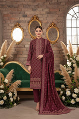 GRAPE PURPLE 3Pc Premium Dhanak Printed Suits (Unstitched)