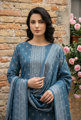 TEAL BLUE 3Pc Premium Dhanak Printed Suits (Unstitched)