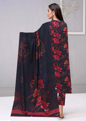 DENIM BLUE WITH MULTI PRINT3pc Premium Doria linen suit with linen dupatta (Unstitched)