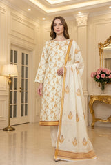 CRAYOLA LEMON YELLOW Supreme Lawn 3pc suit with Luxury Voile Dupatta
