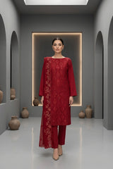 Chiffon Embroidered 3Pc Suit (Unstitched)