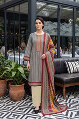 MULTI FLORAL Digital Printed 3Pc suit with Luxury Voile Dupatta(Unstitched)
