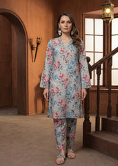 BASE POWDER BLUE WITH MULTI PRINTPremium Classic Lawn 2pc (Unstitched)