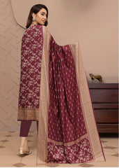 MAROON 3Pc Premium Dhanak Printed Suits (Unstitched)