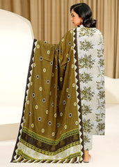 SHADES OF OLIVE GREEN 3pc Premium Doria linen suit with linen dupatta (Unstitched)