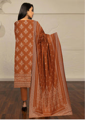 LIGHT SIENNA BROWN 3Pc Premium Dhanak Printed Suits (Unstitched)