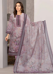 SHADES OF LILAC Digital Printed 3Pc suit with Luxury Voile Dupatta(Unstitched)