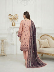CANDLELIGHT PEACH & PURPLE HAZE Premium Swiss Voile 3 PC Printed Suit (Unstitched)