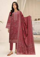 ROUGE PINK 3Pc Premium Dhanak Printed Suits (Unstitched)