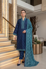BLUE & GREEN Digital Printed Premium Lawn 3pc Suit (Unstitched)