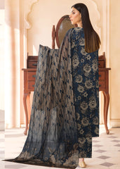 ZINC BLUE Lawn Full Suit 3 pc with Fancy Diamond Dupatta (Unstitched)