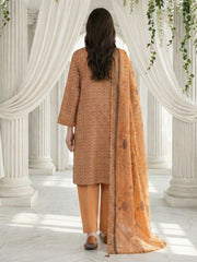 ROYAL YELLOW & GRAY Premium Swiss Voile 3 PC Printed Suit (Unstitched)