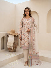 CHROME GRAY WITH MULTI PRINT Digital Printed Premium Lawn with Light weight Voile Dupatta 3pc Suit (Unstitched)