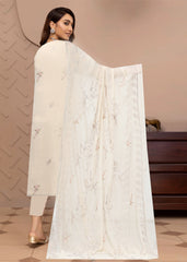 BEIGE Chiffon Embroidered with BEADS 3Pc Suit (Unstitched)