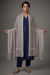 LAWN CRYSTAL CONTRAST CHICKAN KARI SHAWL