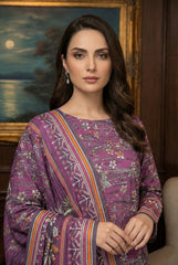 PALATINATE PURPLE  Khaddar Printed Suit with Khaddar Printed Dupatta 3pc Unstitched