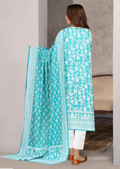 SEA GREEN Lawn Pasted 3Pc Suit (Unstitched)