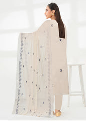 SKIN & BLUE Chiffon Embroidered 3Pc Suit (Unstitched)