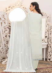 OFF WHITE Chiffon Embroidered 3Pc Suit (Unstitched)