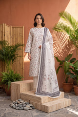 LIGHT LAVENDER WITH MULTI PRINT Digital Printed 3Pc suit with Luxury Voile Dupatta(Unstitched)