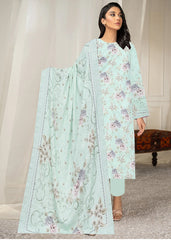 MINT GREEN, GREY & PEACH 3pc Premium Doria linen suit with linen dupatta (Unstitched)