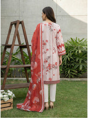 PASTEL PINK WITH MULTI PRINT Premium Classic Lawn Printed Suit with Light Weight Fancy Voile Dupatta 3pc (Unstitched)
