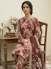 CLASSIC MAROON WITH MULTI PRINT Printed Premium Lawn Full Suit 3pc Suit (Unstitched)