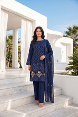 Chiffon Embroidered 3Pc Suit (Unstitched)